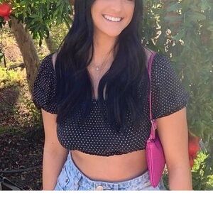 Brandy Melville Polka dot crop top blouse